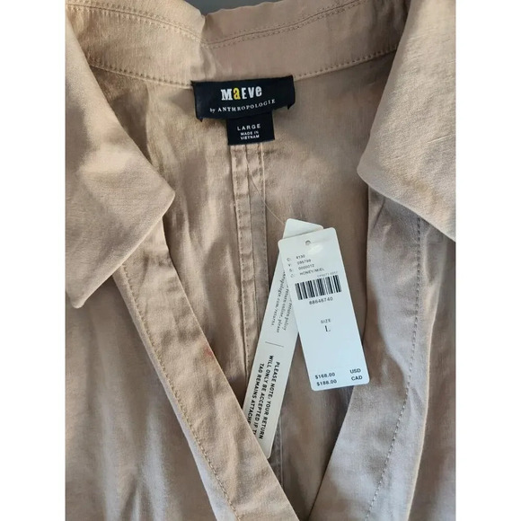 NWT Anthropologie The Colette Wrap Midi Dress by Maeve Size L Honey #9H422 - Picture 8 of 12